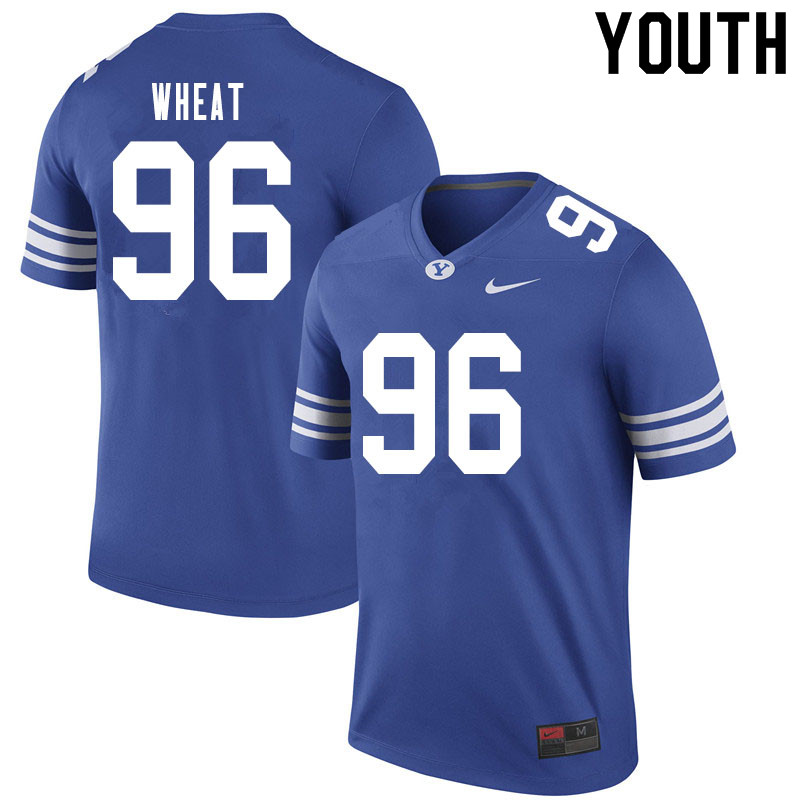 Youth #96 Carter Wheat BYU Cougars College Football Jerseys Sale-Royal